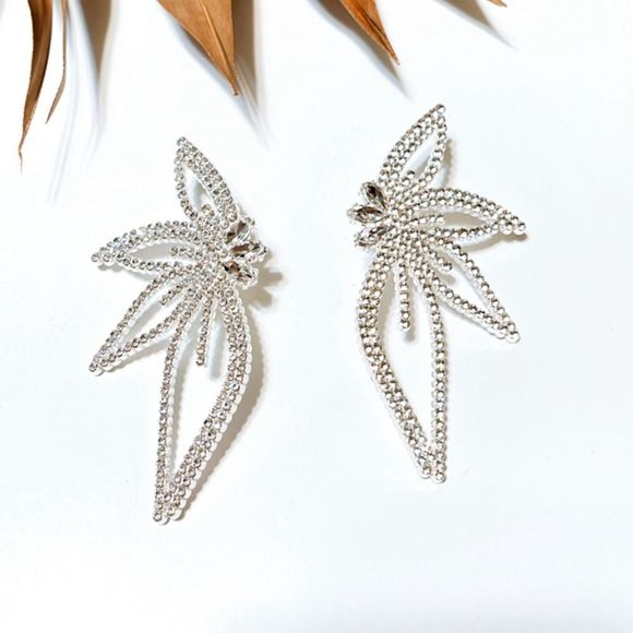 diamond flower earrings #185 - Picture 2 of 4